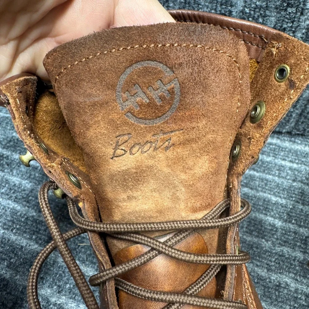 Double H Work Boots 7 M Brown Leather Lace Up Kiltie 9350
